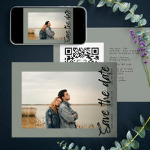 Kaartgolven QR Code Moderne Eenvoudige Foto Moss G