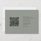 Kaartgolven QR Code Moderne Eenvoudige Foto Moss G Save The Date (Achterkant)
