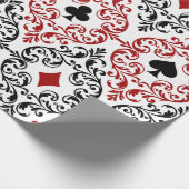 Kaartgroepen afspelen en op wit bladeren cadeaupapier (Hoek)