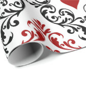 Kaartgroepen afspelen en op wit bladeren cadeaupapier (Rol Hoek)