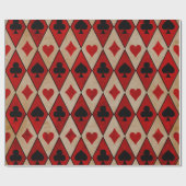 Kaartgroepen afspelen op rood en tan cadeaupapier (Vlak)