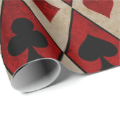 Kaartgroepen afspelen op rood en tan cadeaupapier (Rol Hoek)