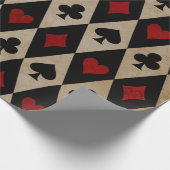 Kaartgroepen afspelen op zwart en tan cadeaupapier (Hoek)