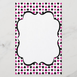 Kaartgroepen roze en zwart afspelen briefpapier