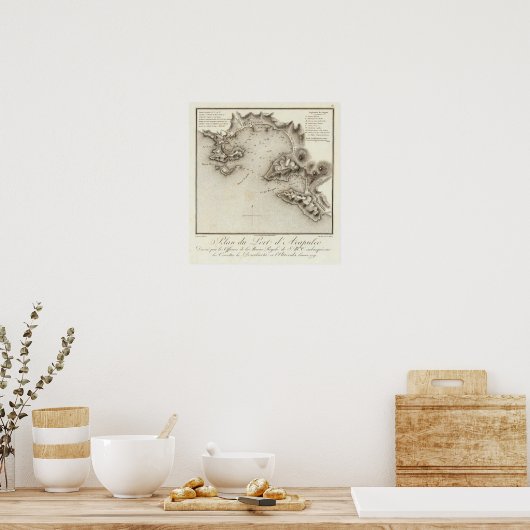 Kaarthaven van Acapulco Poster (Keuken)