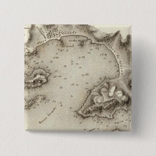 Kaarthaven van Acapulco Vierkante Button 5,1 Cm (Voorkant)