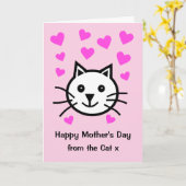 Kaartje van de Kat-Moederdag Kaart (Gele Bloem)