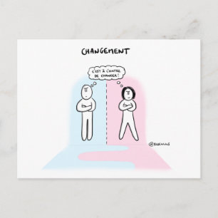 Kaartje "Verandering, wie zal de eerste stap zette Briefkaart