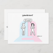 Kaartje "Verandering, wie zal de eerste stap zette Briefkaart (Voorkant / Achterkant)