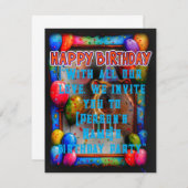 kaartje Verjaardagsfeest nieuw Kaart (Voorkant / Achterkant)