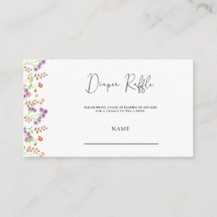 Kaartje voor baby shower van wilde bloemen informatiekaartje