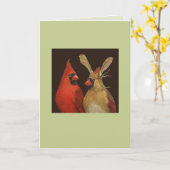 kaartje voor kardinaal paren kaart (Gele Bloem)