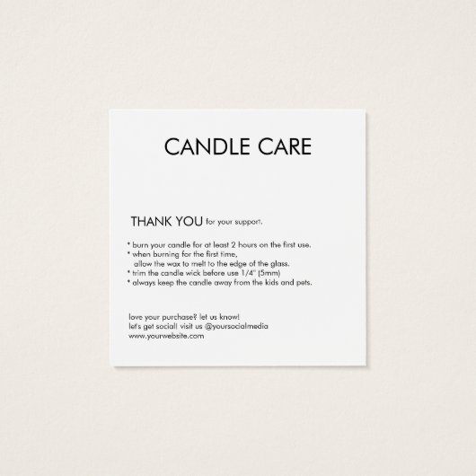 Kaartje voor Logo (Achterkant)