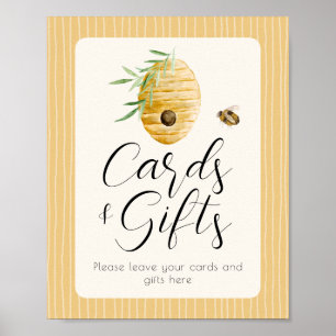 Kaartjes en Cadeaus Baby Shower Tafelbord met Bijt Poster