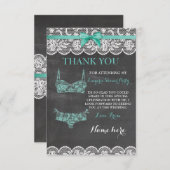 Kaartjes lingeriefeest bruidspartij kant bedankkaart (Voorkant / Achterkant)