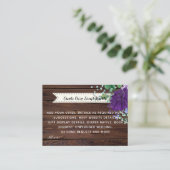 Kaartjes met details voor rustieke blauwe bloem br informatiekaartje (Staand voorkant)