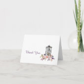 Kaartjes met waterverf bloemen en rustieke lantaar bedankkaart (Voorkant)