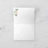 Kaartjes met witte rozen en glitters groen Bedankt (Binnen)