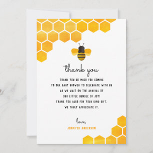 Kaartjes om bedankt te zeggen voor Little Honey Be