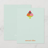 Kaartjes voor ijscoupes bedankjes (Blauw) (Voorkant / Achterkant)