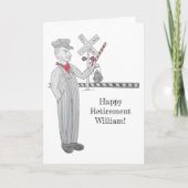 Kaartjes voor pensionering met spoorwegovergang kaart (Voorkant)