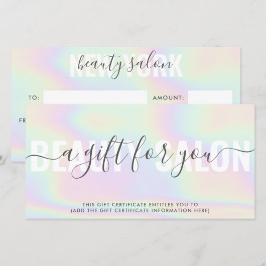 Kaartkaartje met een elegant eenhoornregenboogsalo (Voorkant / Achterkant)