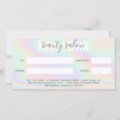 Kaartkaartje met een elegant eenhoornregenboogsalo (Achterkant)