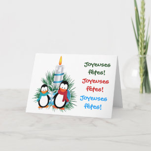 Kaartkerst en pinguïn feestdagen kaart