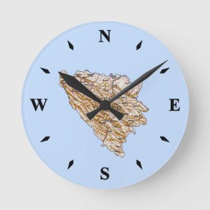 Kaartklok Bosnië en Herzegovina Ronde Klok