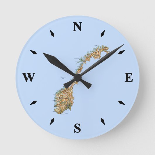 Kaartklok Noorwegen Ronde Klok (Voorkant)