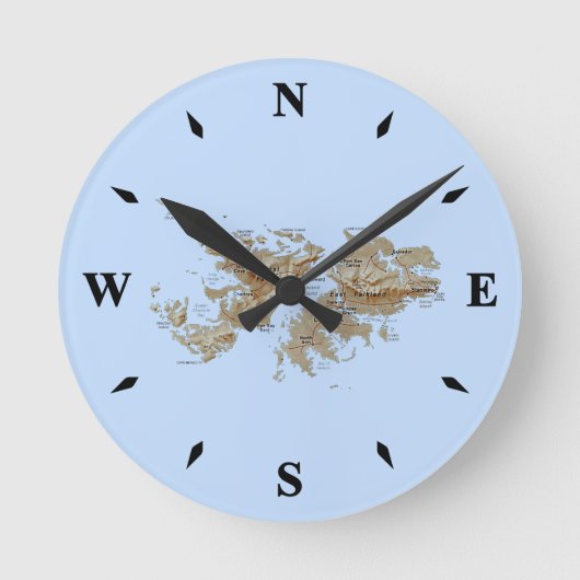 Kaartklok van de Falklandeilanden Ronde Klok (Voorkant)