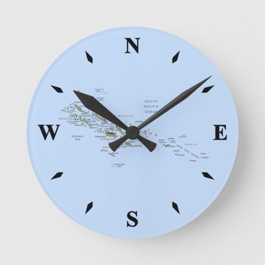 Kaartklok van de Salomonseilanden Ronde Klok (Voorkant)