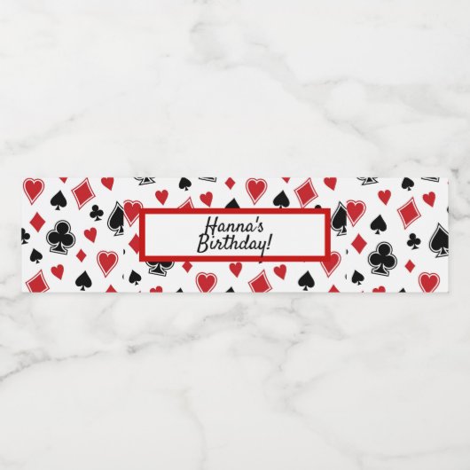 Kaartmerk Casino Birthday Water Flacon Etiket (Enkel label)