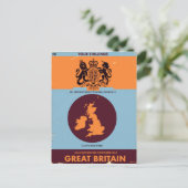  kaartomslag van Groot-Brittannië. Briefkaart (Staand voorkant)