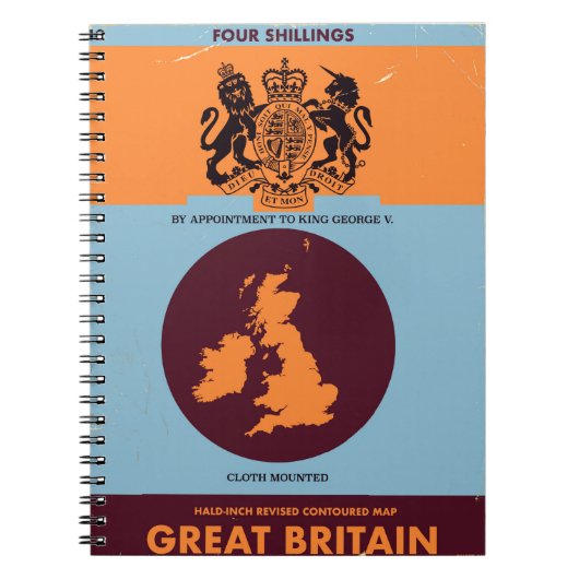  kaartomslag van Groot-Brittannië. Notitieboek (Voorkant)