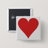 Kaartopslagknoppen - hart vierkante button 5,1 cm (Voorkant /achterkant)
