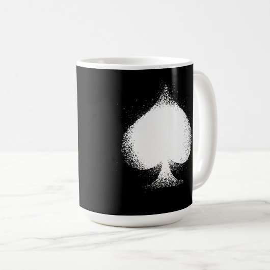 Kaartpak Spades white - grunge Koffiemok (Voorkant rechts)