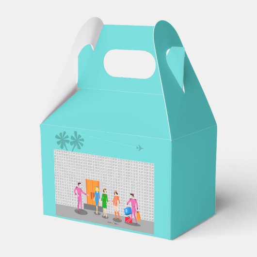 Kaartpalmen Stewardess Party Favor Box Bedankdoosjes (Voorkant Zijde)