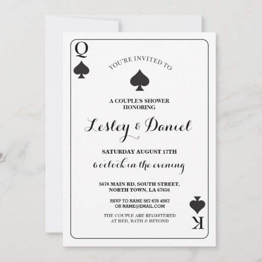 Kaartparen afspelen Verloving Ace Vegas Invite Kaart (Voorkant)