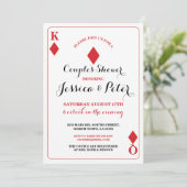 Kaartparen spelen Koningin Las Vegas Uitnodiging (Staand voorkant)