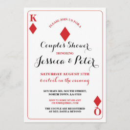 Kaartparen spelen Koningin Las Vegas Uitnodiging