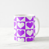 Kaartpatroon voor harten - Paars en wit Koffiemok (Voorkant rechts)