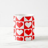 Kaartpatroon voor harten - Rood en wit Koffiemok (Center)