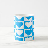 Kaartpatroon voor harten - Sky Blue en White Koffiemok (Center)