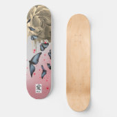KAARTPOPPIJEN EN BLAUWE BUTTERFLIES PERSOONLIJK SKATEBOARD (Voorkant)
