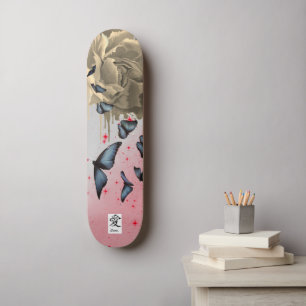KAARTPOPPIJEN EN BLAUWE BUTTERFLIES PERSOONLIJK SKATEBOARD