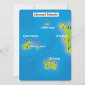 Kaartposter van de Kanaaleilanden. (Achterkant)