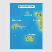 Kaartposter van de Kanaaleilanden. (Voorkant)