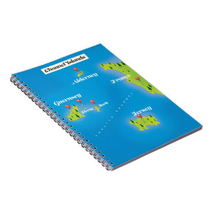 Kaartposter van de Kanaaleilanden. Notitieboek