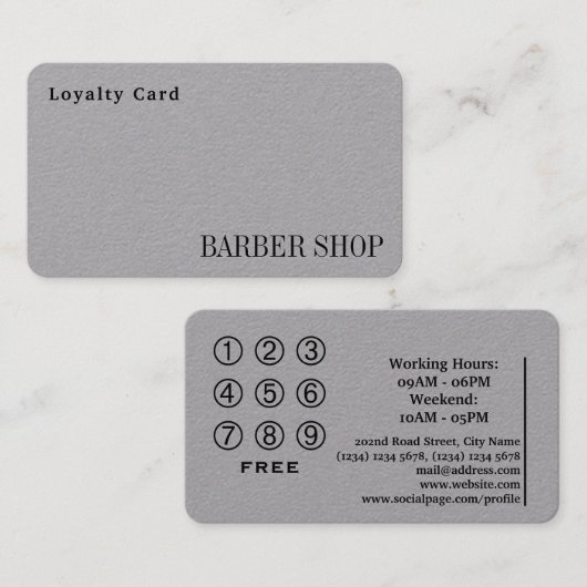 Kaartsalon Klantenkaartje (Voorkant / Achterkant)